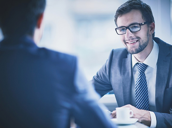 A person being interviewed for a new job