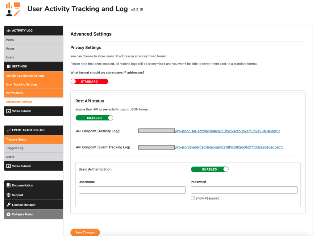 User Activity Tracking and Log - Advanced Features