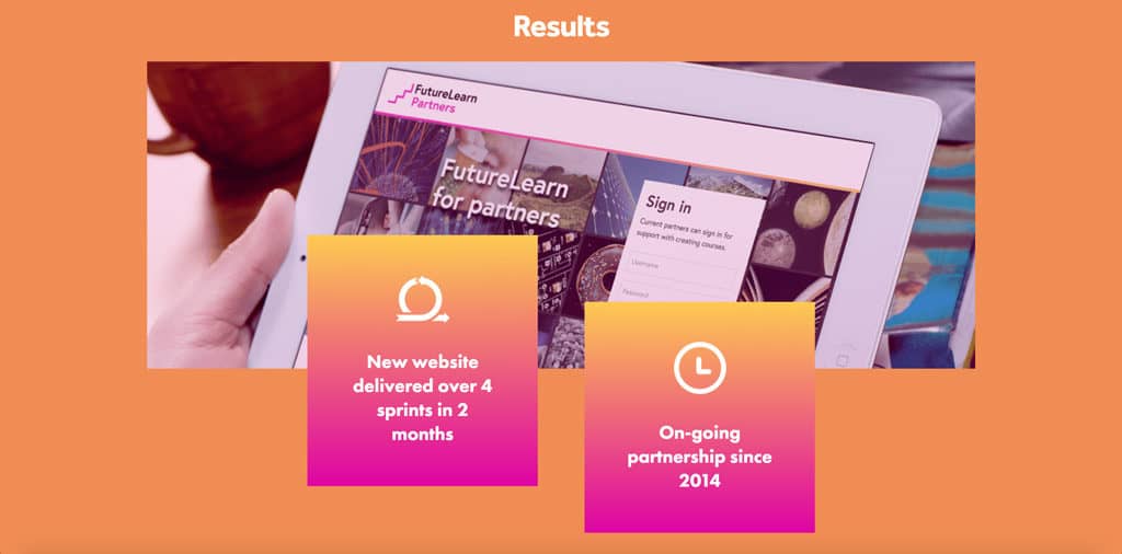 FutureLearn's new website was delivered over four sprints in two months