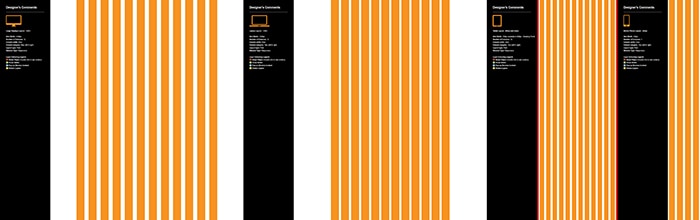 Most of the time, the PSD file accommodates three areas: desktop, tablet and mobile. Each of these areas is divided into 12 columns, so that the design can be coded on bootstrap or any other modern framework.