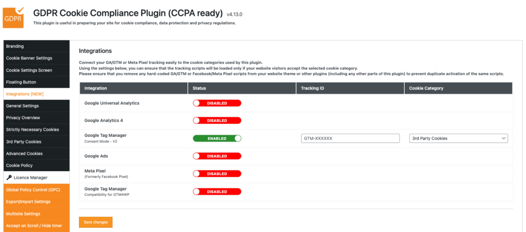 GDPR Cookie Compliance - WordPress Plugin - Google Consent Mode v2